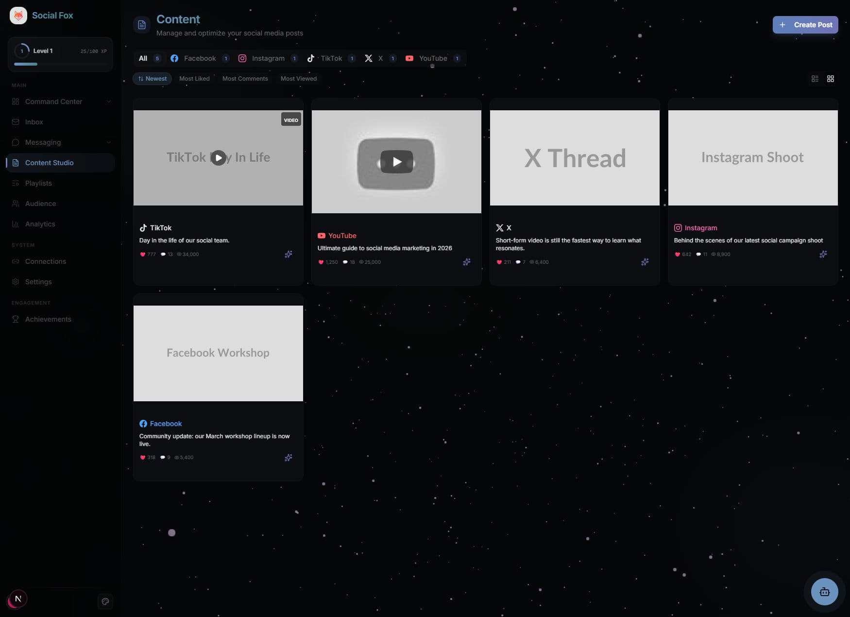 SocialFox content studio